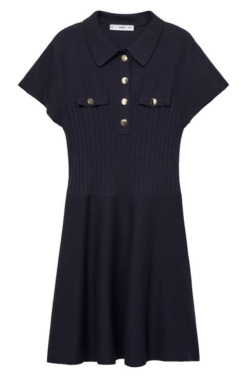 Fit & Flare Sweater Shirtdress