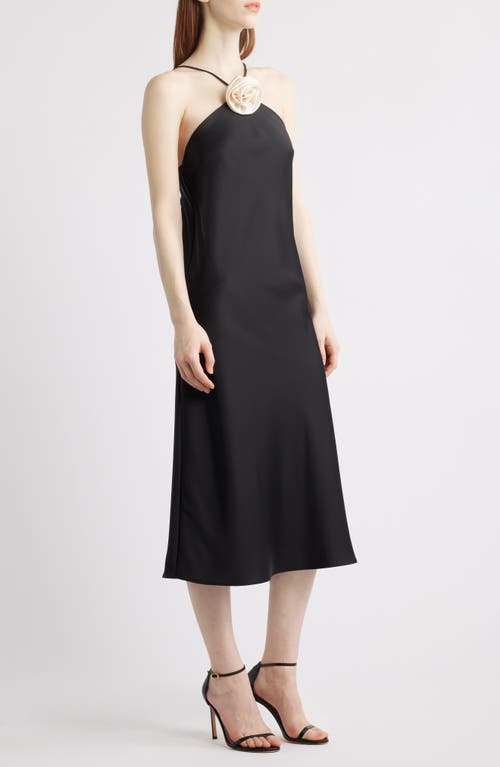 Lucy Paris Jonah Rosette Sleeveless Midi Dress