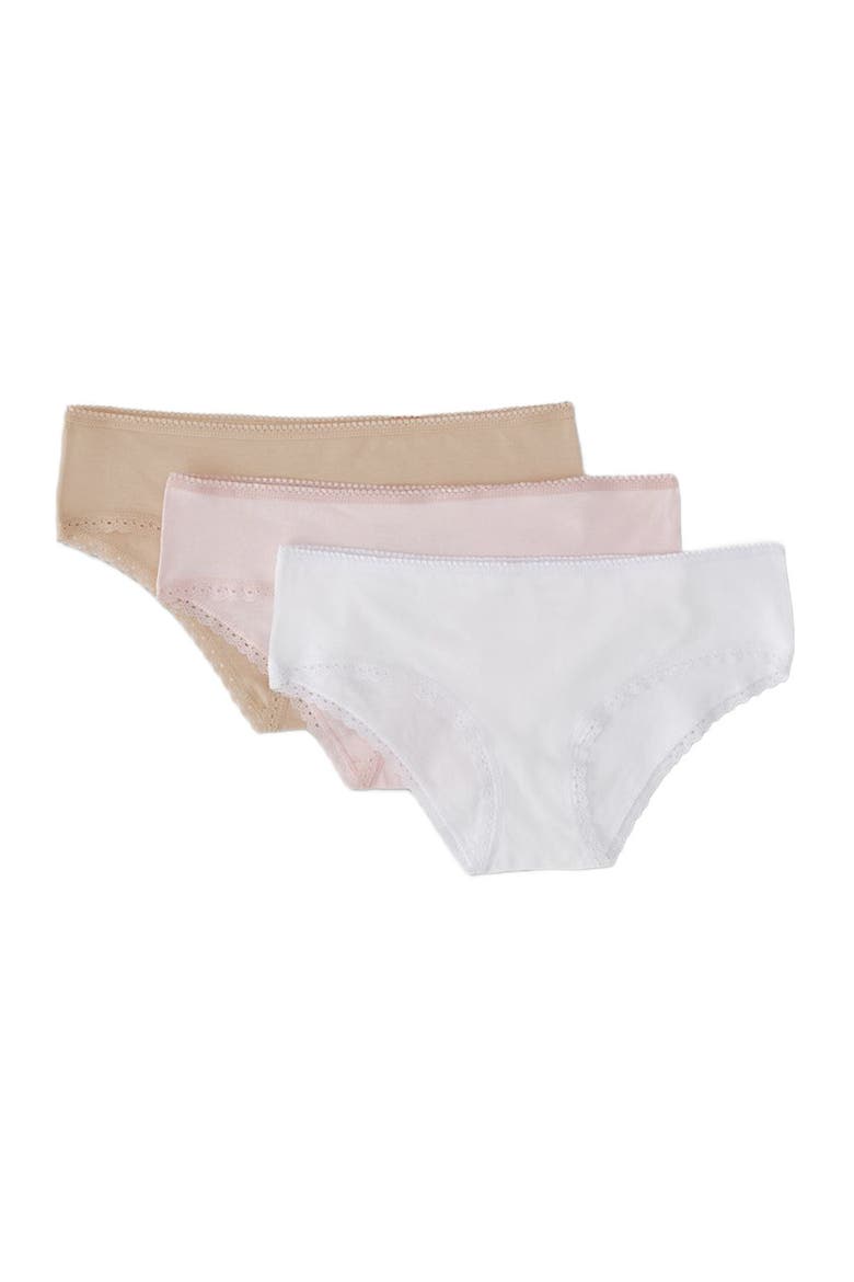 Organic Cotton Lace Cheeky Hipster 3-Pack, Alternate, color, Beloved Basics