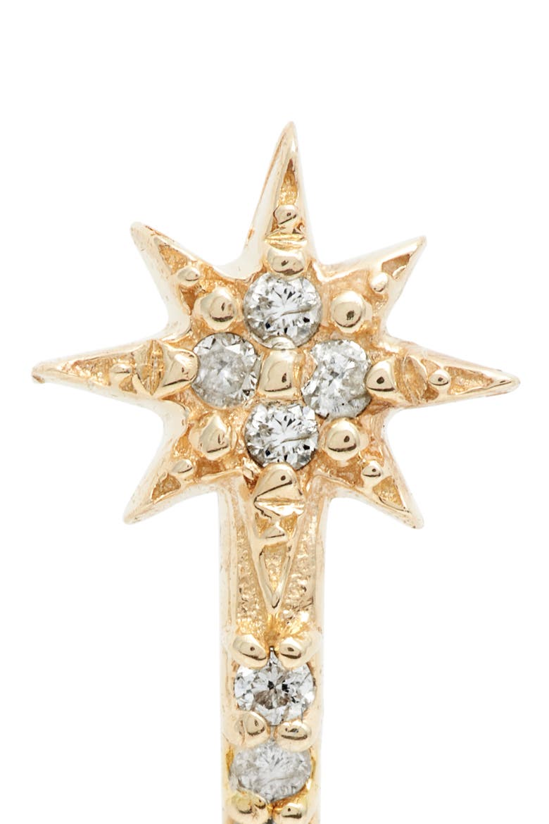 Diamond Star Half Hoop Huggie Earrings, Alternate, color, GOLD
