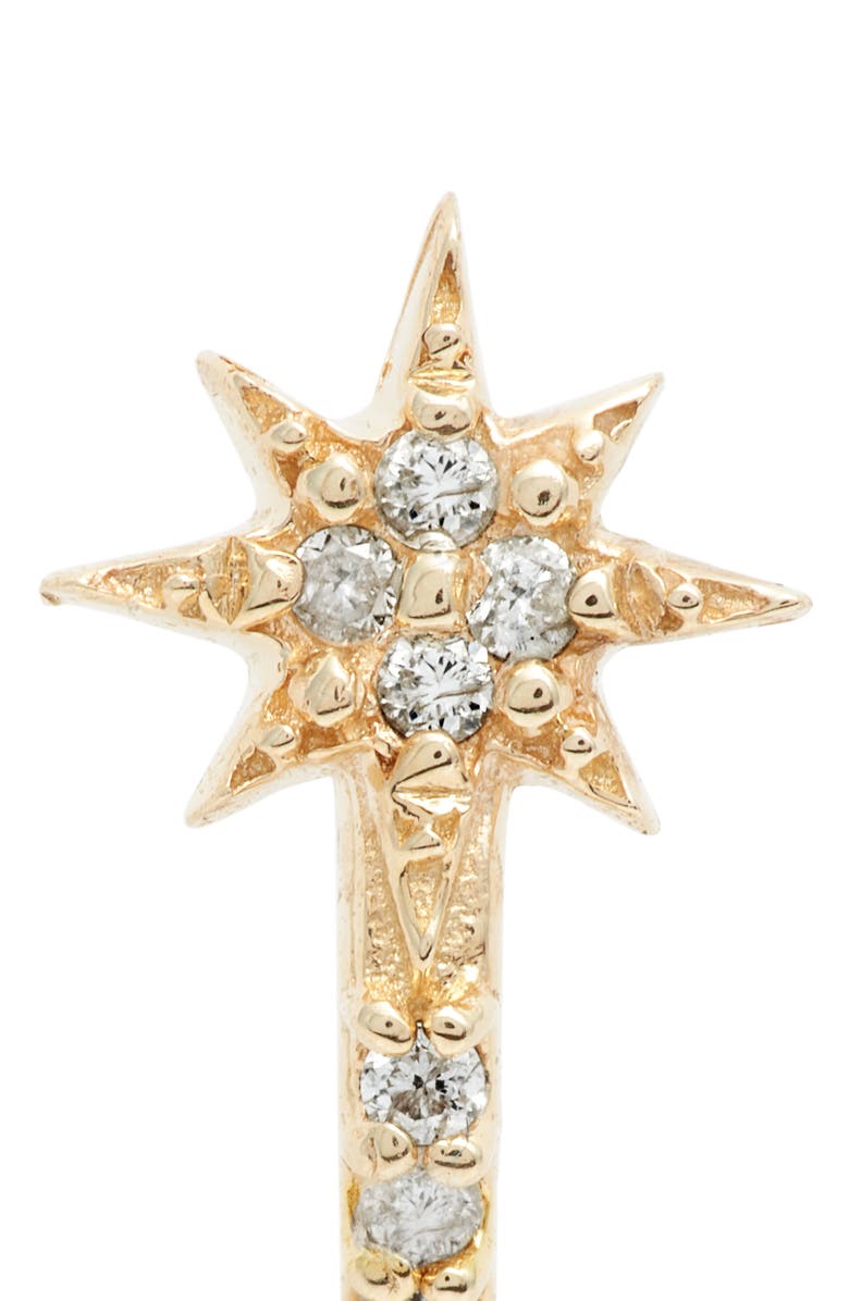 Anzie Diamond Star Half Hoop Huggie Earrings, Alternate, color, Gold
