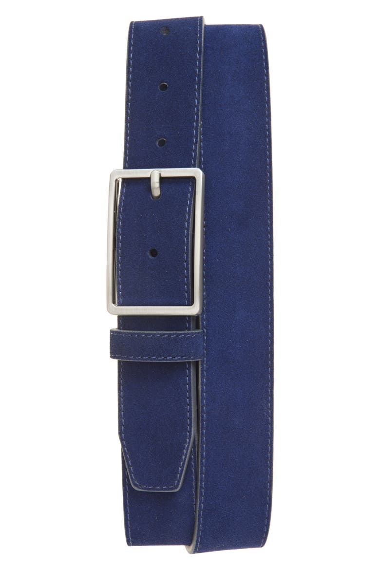 Easton Suede Belt, Main, color, NAVY