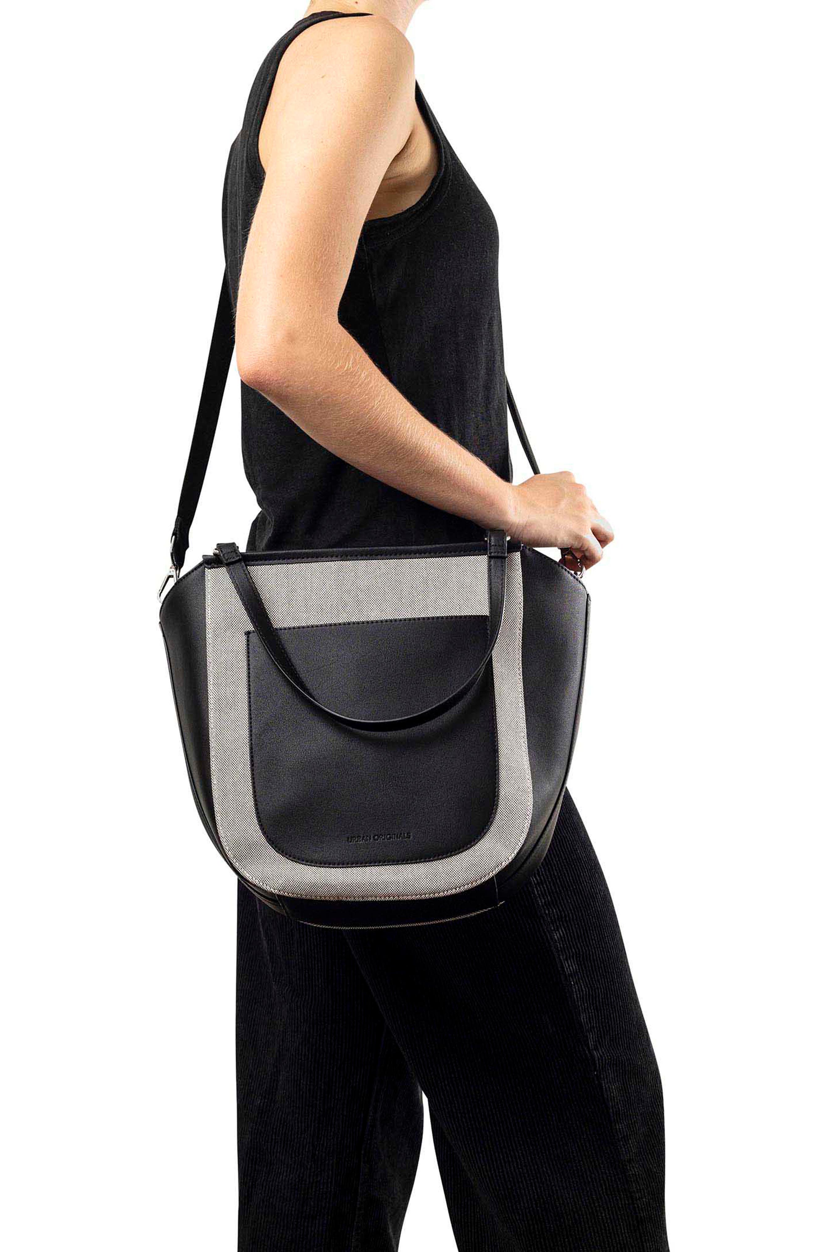 Urban Originals Harland Two Tone Tote Bag, Alternate, color, Black