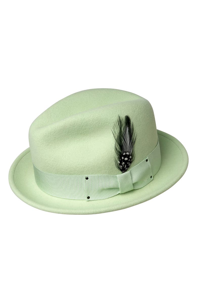 Bailey Tino Snap Brim Wool Fedora, Main, color, Matcha