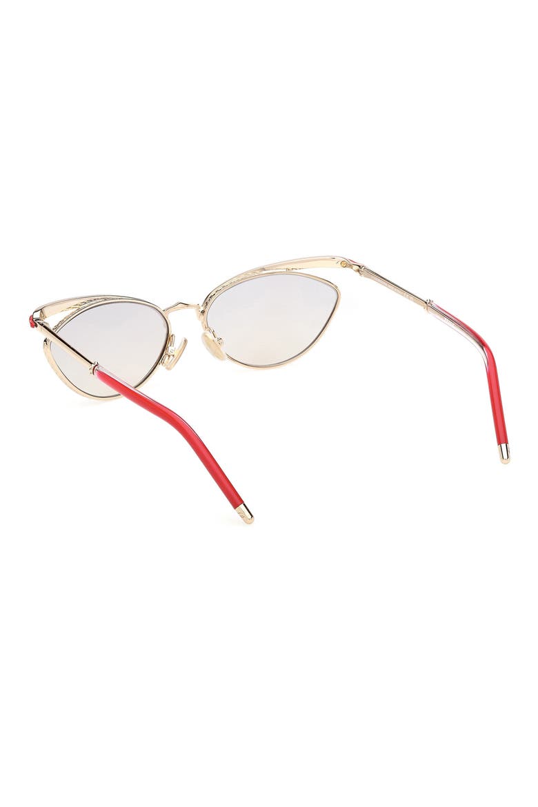 56mm Geometric Sunglasses, Alternate, color, GOLD / RED / DIVEL