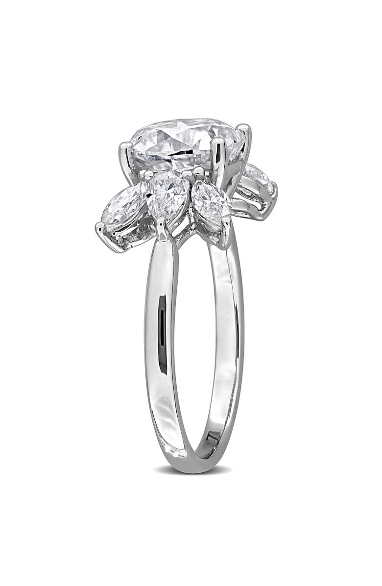 Julianna B. Moissanite Floral Cluster Ring Sterling Silver, Alternate, color, 