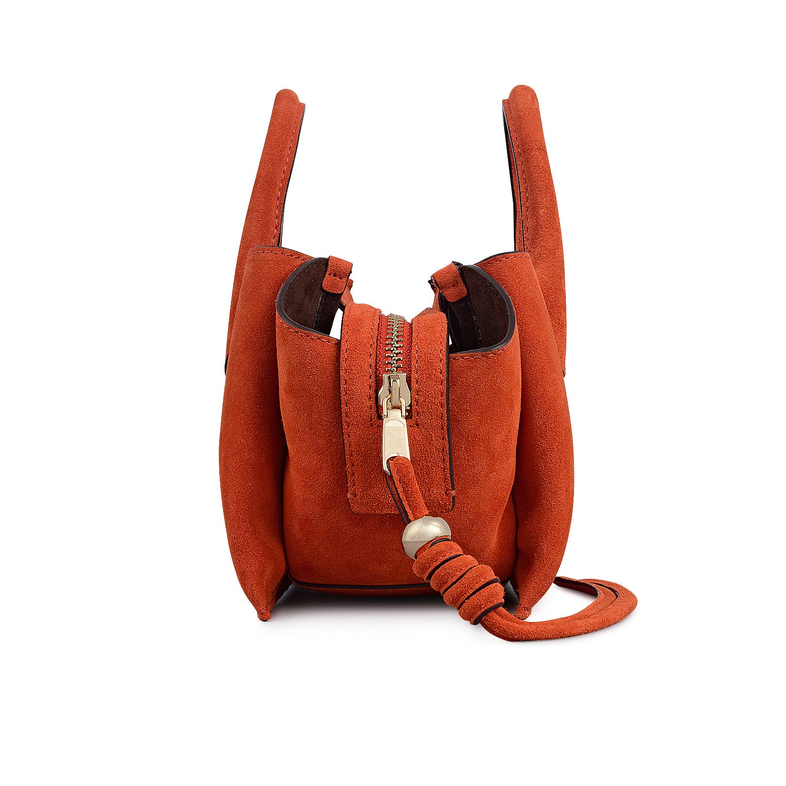 Radley The Romilly - Suede Small Ziptop Satchel Bag, Alternate, color, Flame