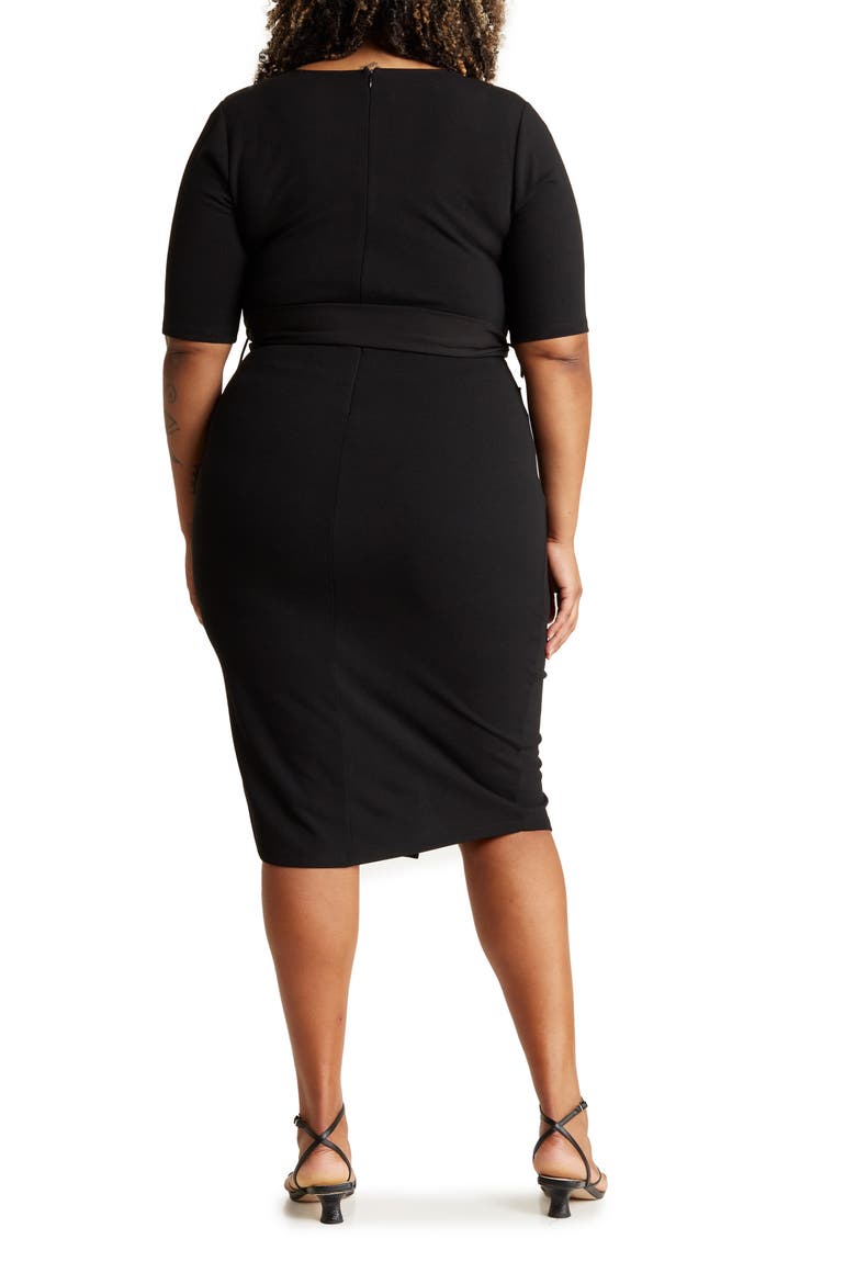 Mia Belted Dress, Alternate, color, BLACK