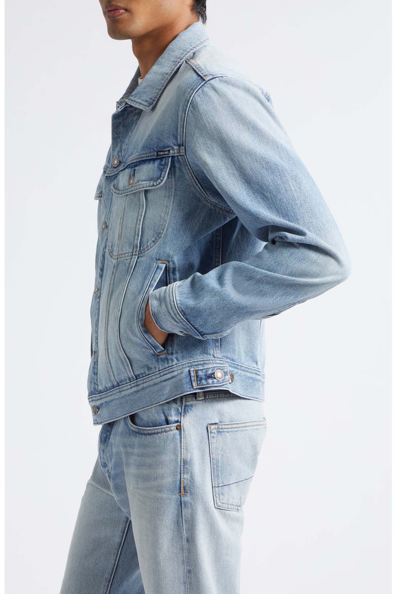 Selvedge Denim Icon Jacket, Alternate, color, PALE BLUE DENIM