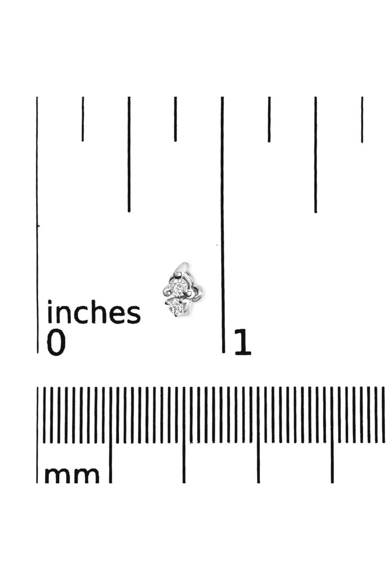 14K White Gold 1/4 Ct Double Diamond Drop and Dangle Stud Earrings, Alternate, color, White