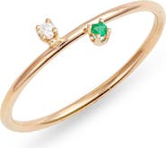 Poppy Finch Diamond & Emerald Ring