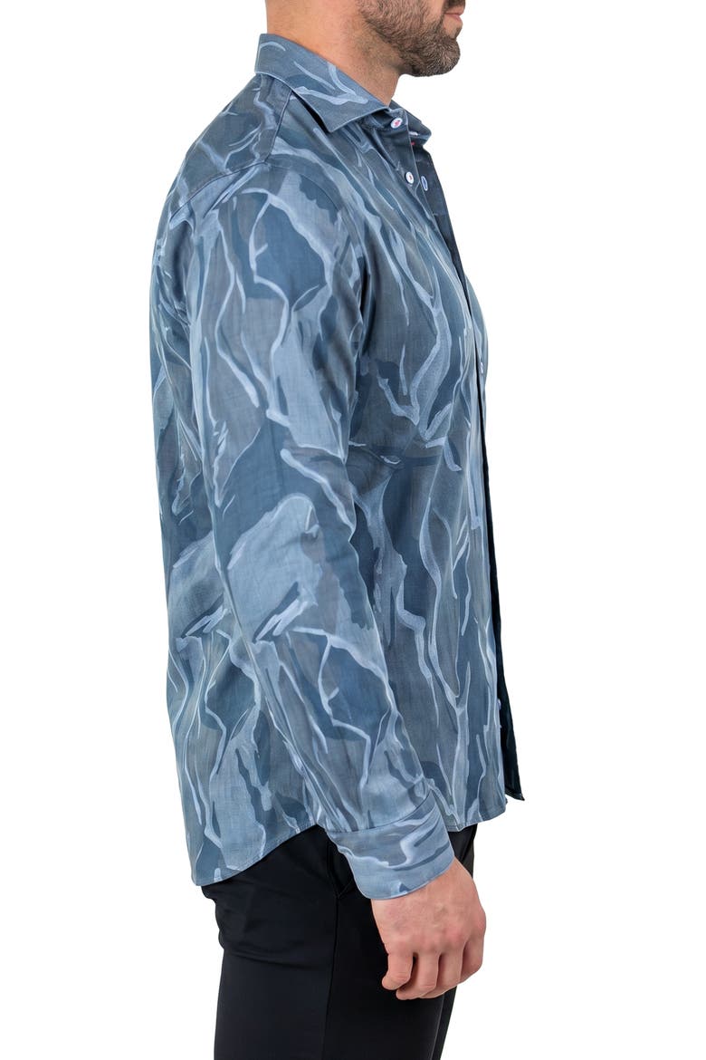 Fibonacci Contemporary Fit Button-Up Shirt, Alternate, color, GREY