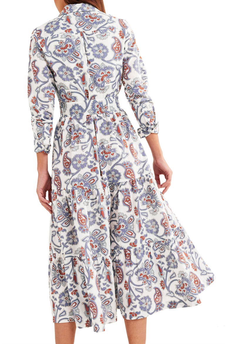 Paisley Tiered Shirtdress, Alternate, color, NIGHTSHADOW BLUE