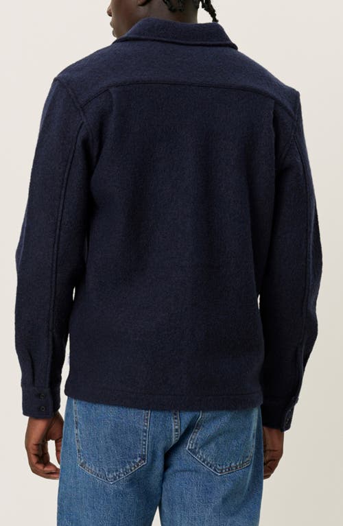 Les Deux Kaleb Bouclé Shirt Jacket In Blue