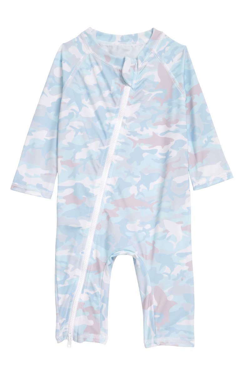 Coco Moon Kai Camouflage Long Sleeve One-Piece Rashguard Swimsuit, Main, color,