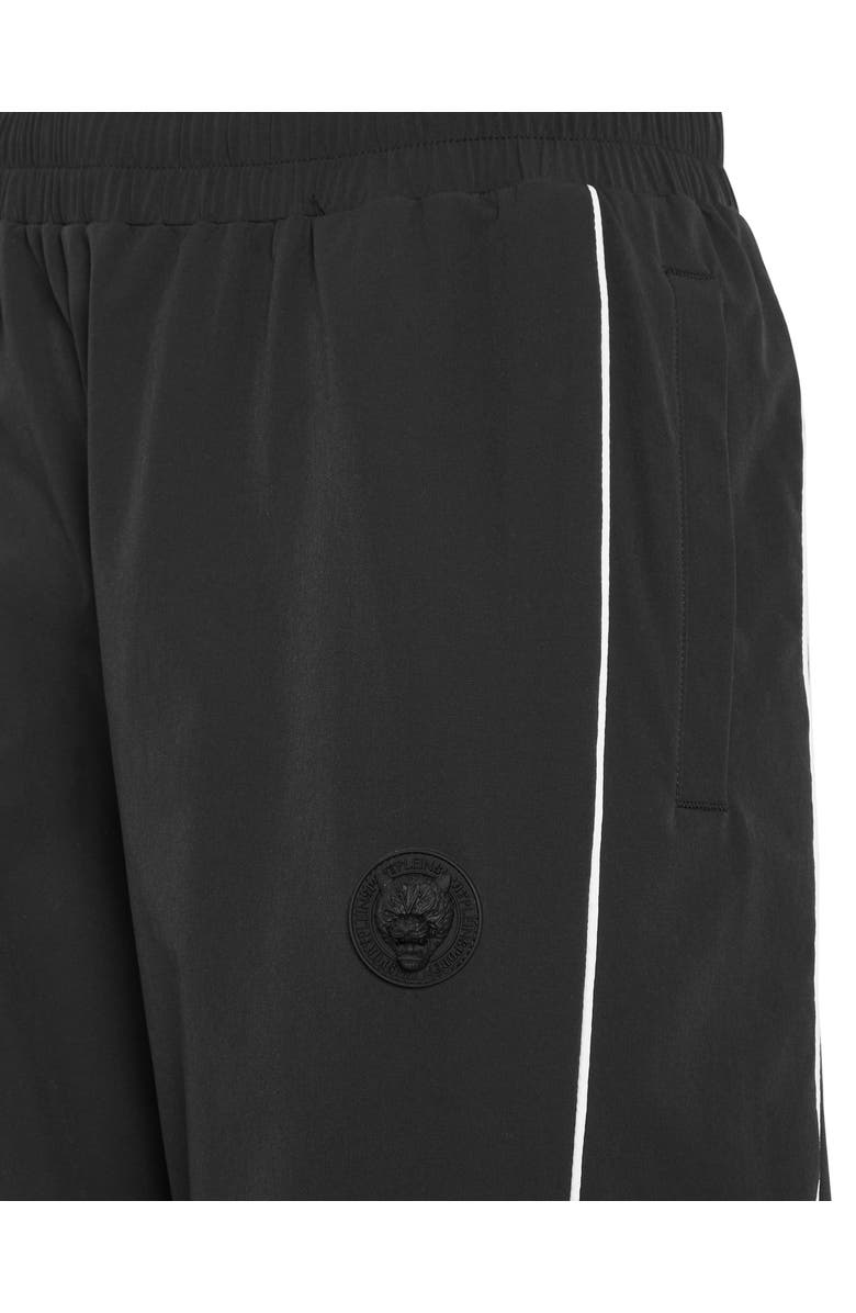 PLEIN SPORT Nylon Loose Fit Piping Jogging Pants Scratch, Alternate, color, Black