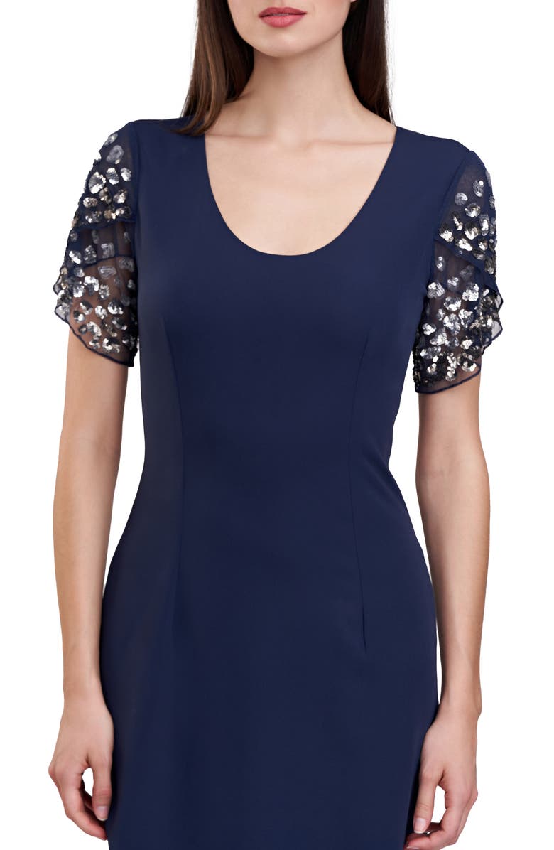 JS Collections Jessie Bead Embellished Cocktail Dress, Alternate, color, Deep Navy
