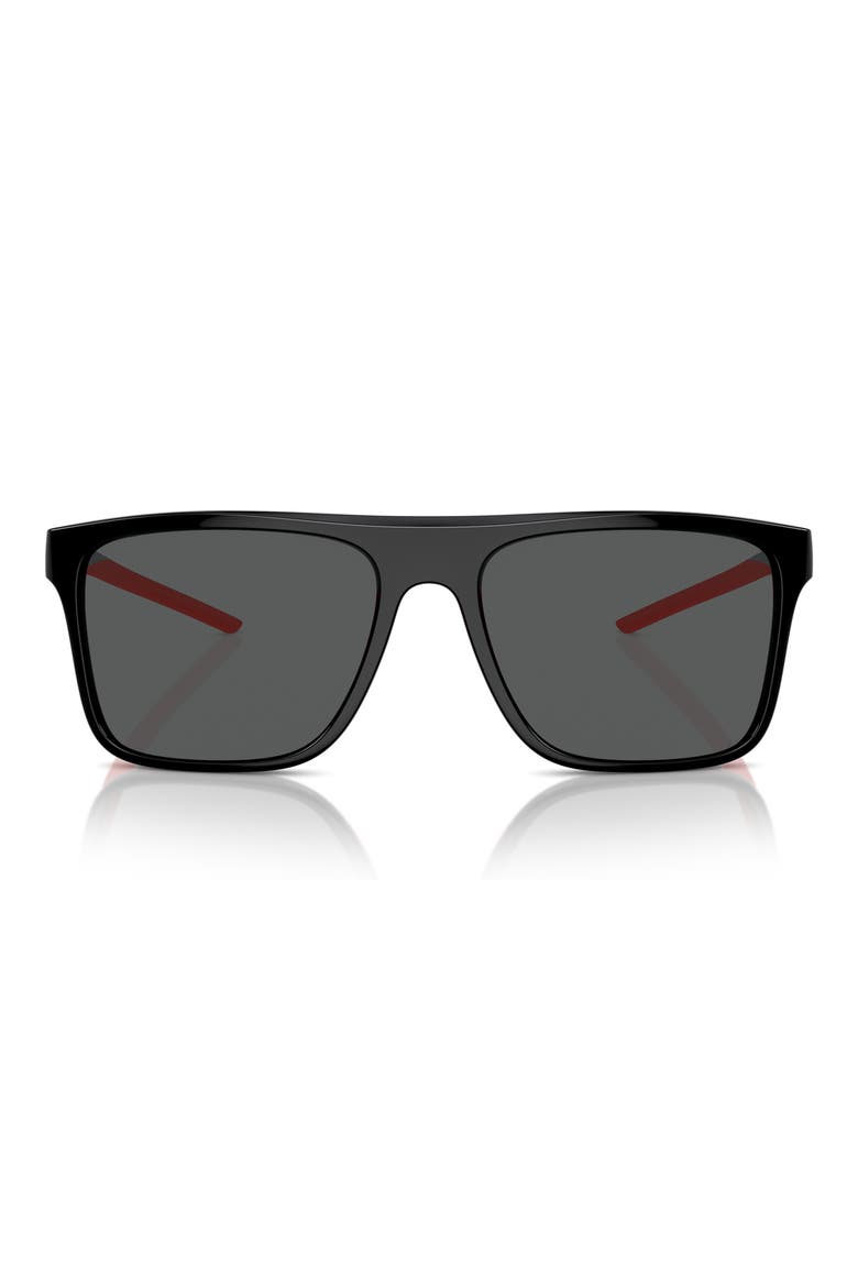 58mm Square Sunglasses, Main, color, BLACK
