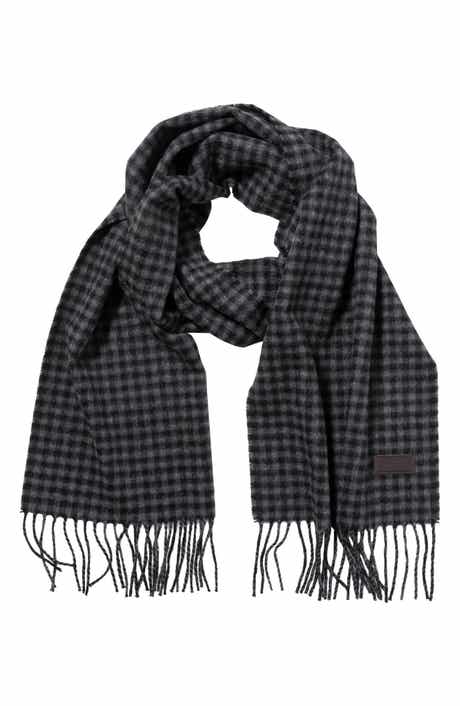 Hickey Freeman Cashmere Gingham Print Scarf