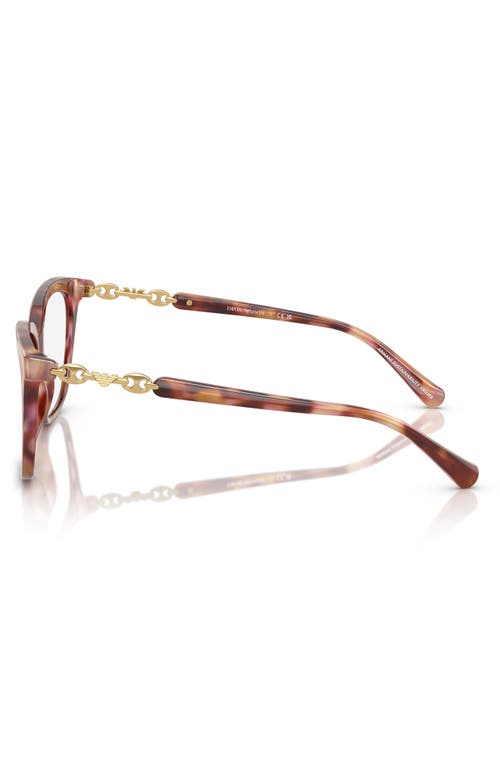 Emporio Armani 53mm Cat Eye Optical Glasses In Brown