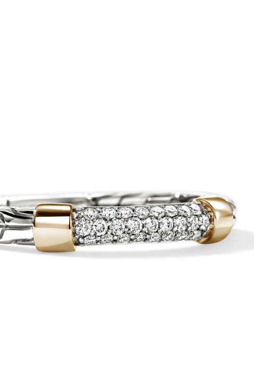 John Hardy Jh Essentials 14k Gold Ring In Silver And Gold White Diamond