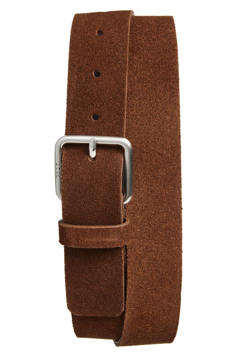 Suede Belt, Main, color, MEDIUM BROWN