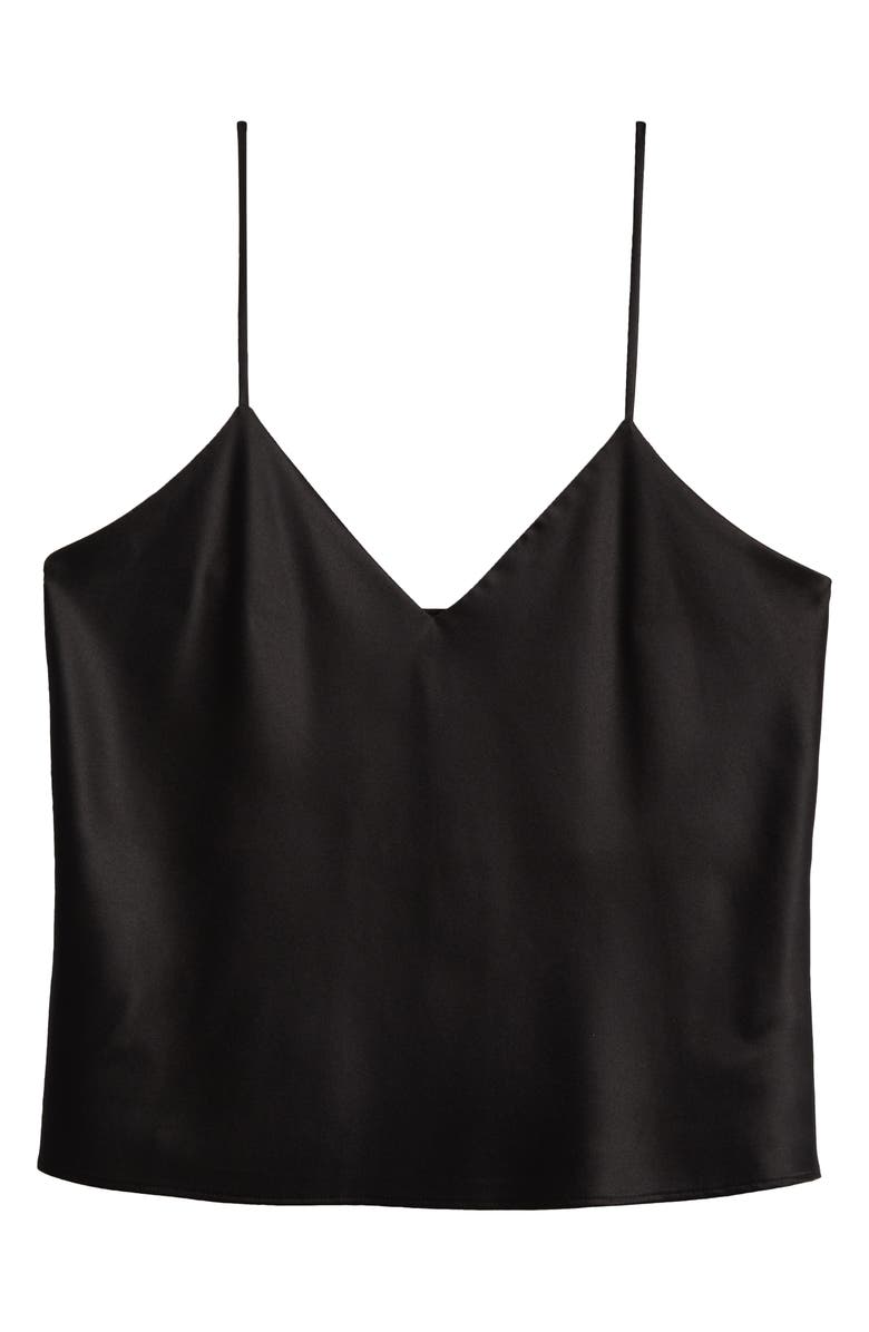 Natori Glamour Satin Camisole, Alternate, color, Black