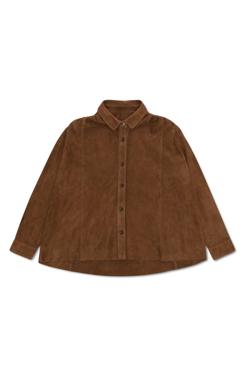 Fortela Texan Suede Shirt, Main, color, Brown