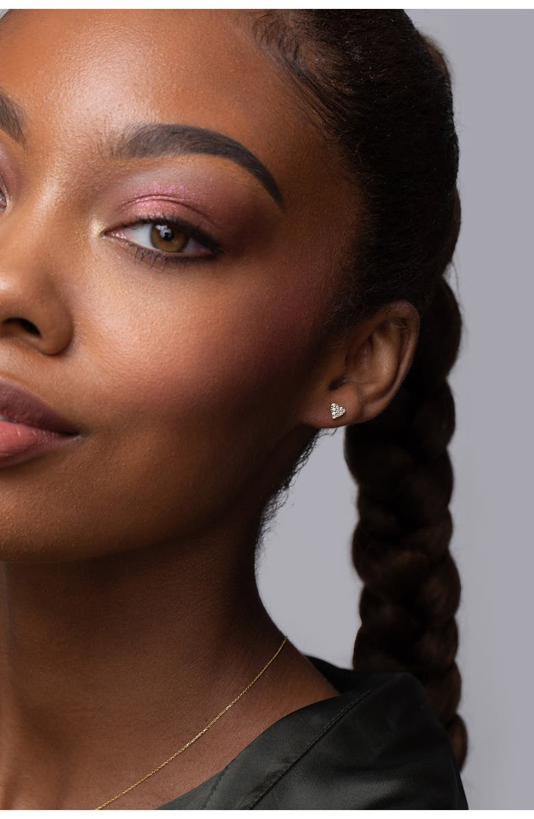 Bony Levy Mika Heart Diamond Stud Earrings, Alternate, color, 