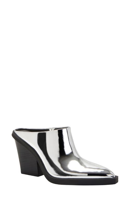Katy Perry Citygurl Croc Embossed Mule In Silver