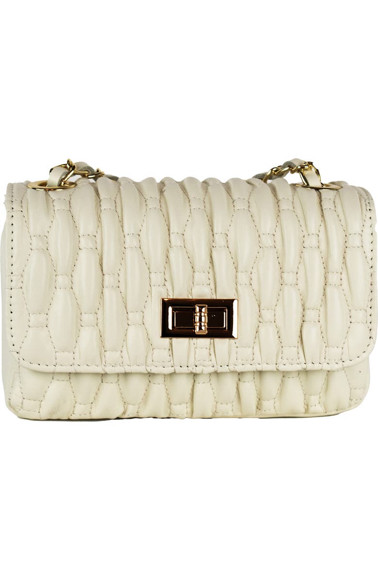 Persaman New York Quilted Crossbody Bag, Main, color, Winter White