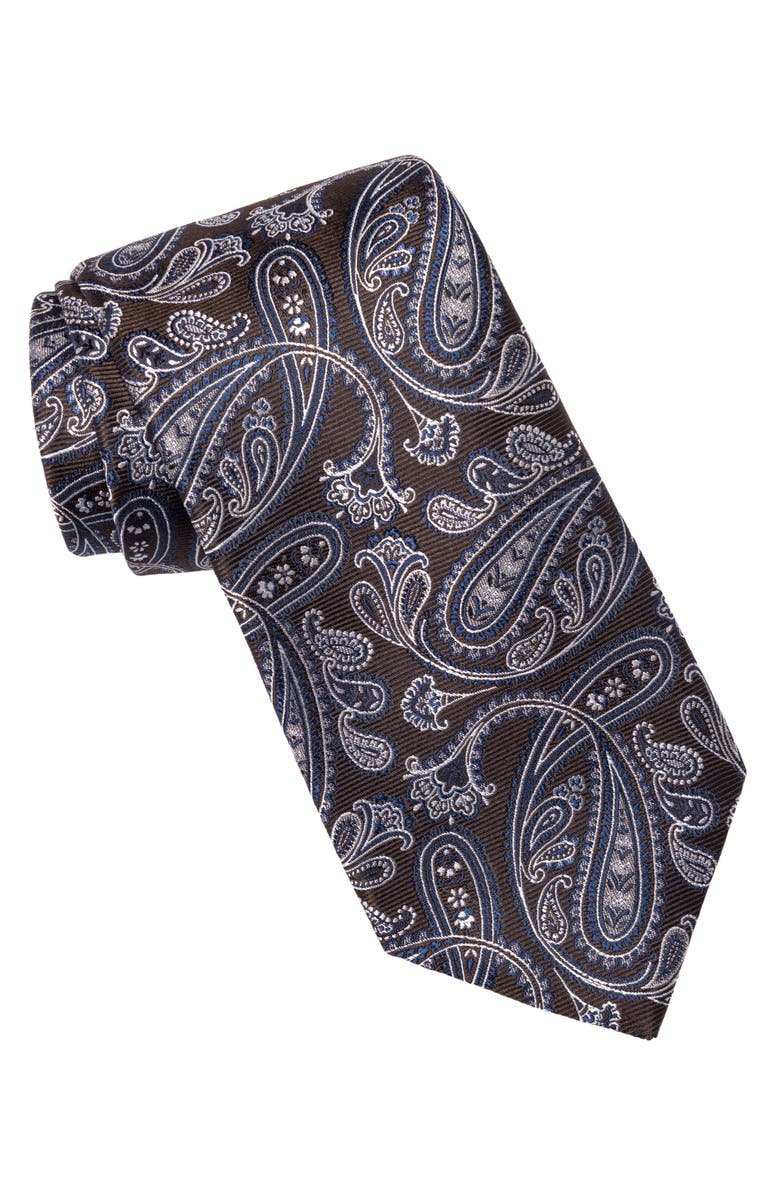 Elizabetta Palermo - Silk Jacquard Tie for Men, Main, color, Brown