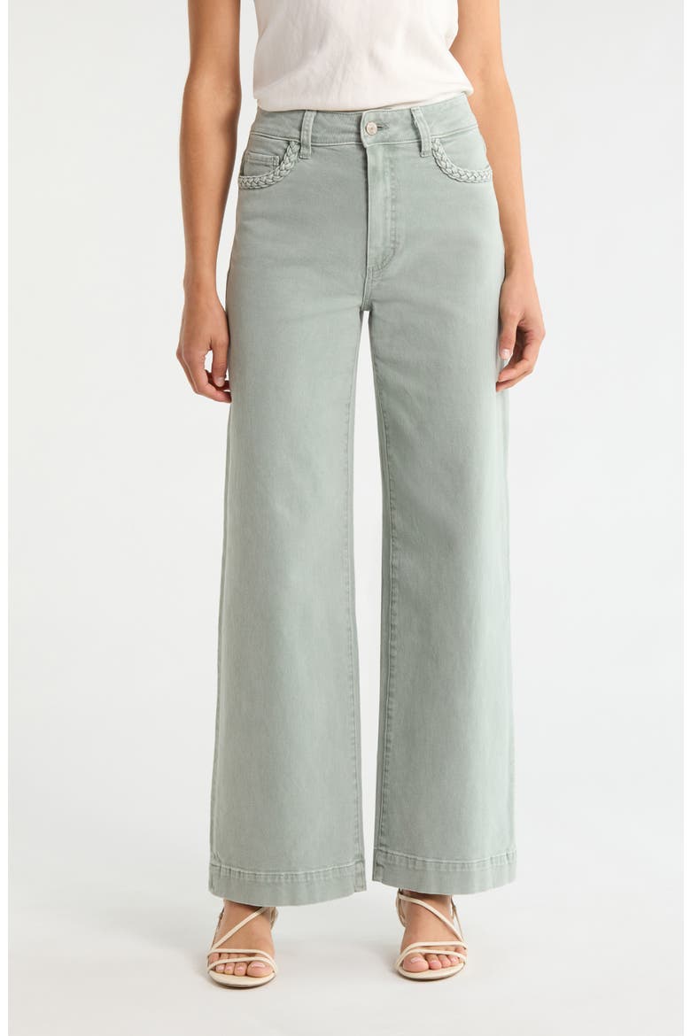 Anessa Braided Pocket High Waist Wide Leg Jeans, Main, color, VINTAGE SEAGLSS