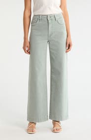 PAIGE Anessa Braided Pocket High Waist Wide Leg Jeans