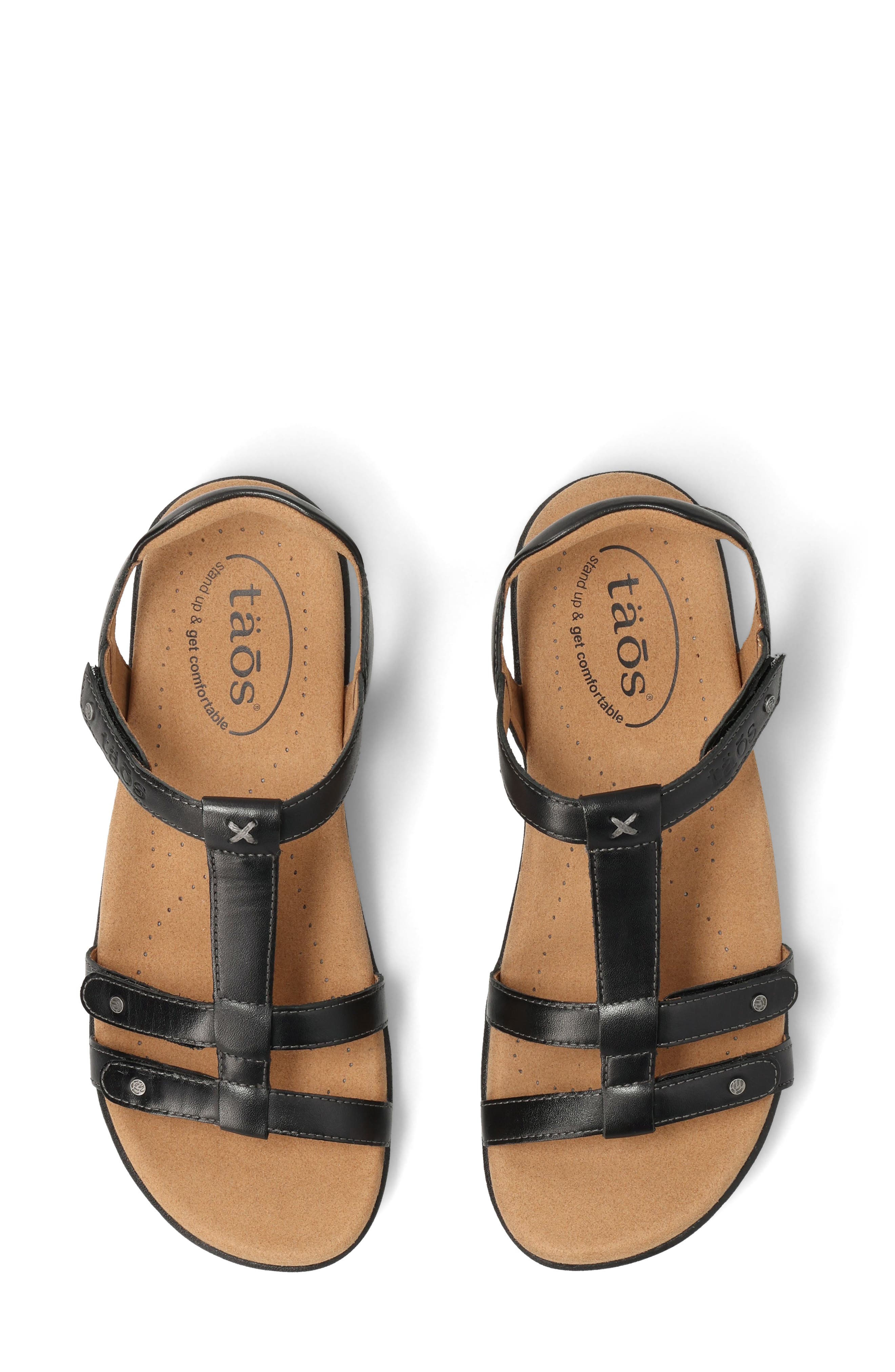 Taos Trophy 2 Sandal, Alternate, color, Black Leather