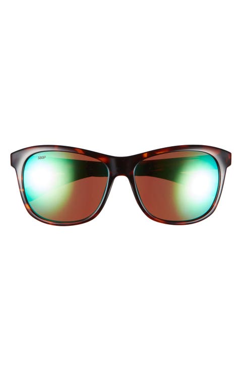 56mm Polarized Rectangle Sunglasses