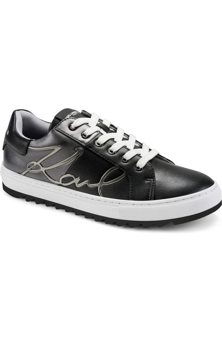 KARL LAGERFELD PARIS Matho Colorblock Sneaker, Main, color, Black/ Gunmetal