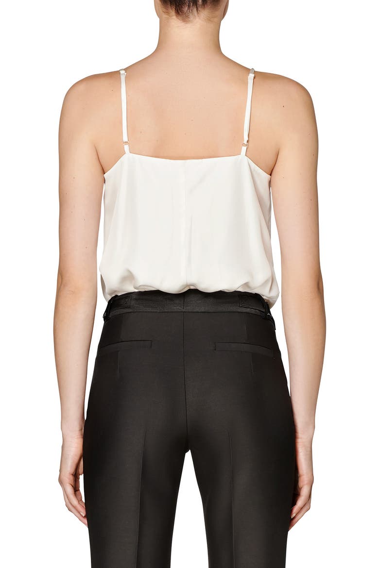 Athens Button Front Silk Camisole, Alternate, color, WHITE