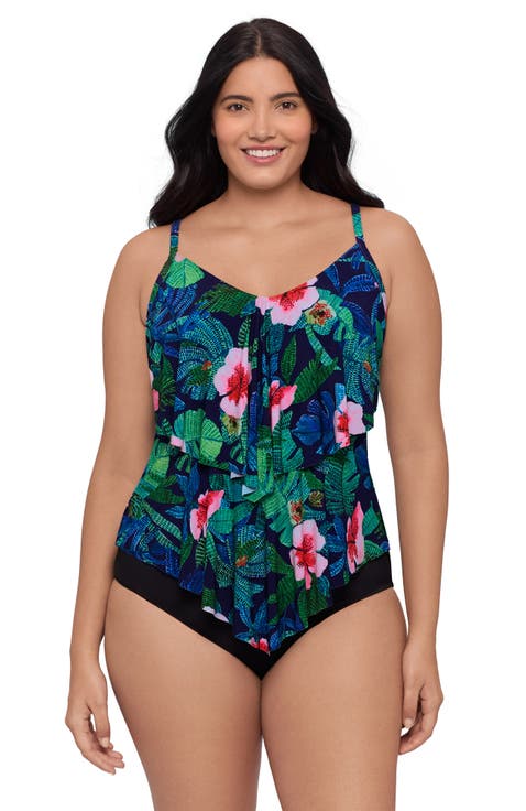 Ronnie 2 Tier Ruffle Tankini Swimsuit Top