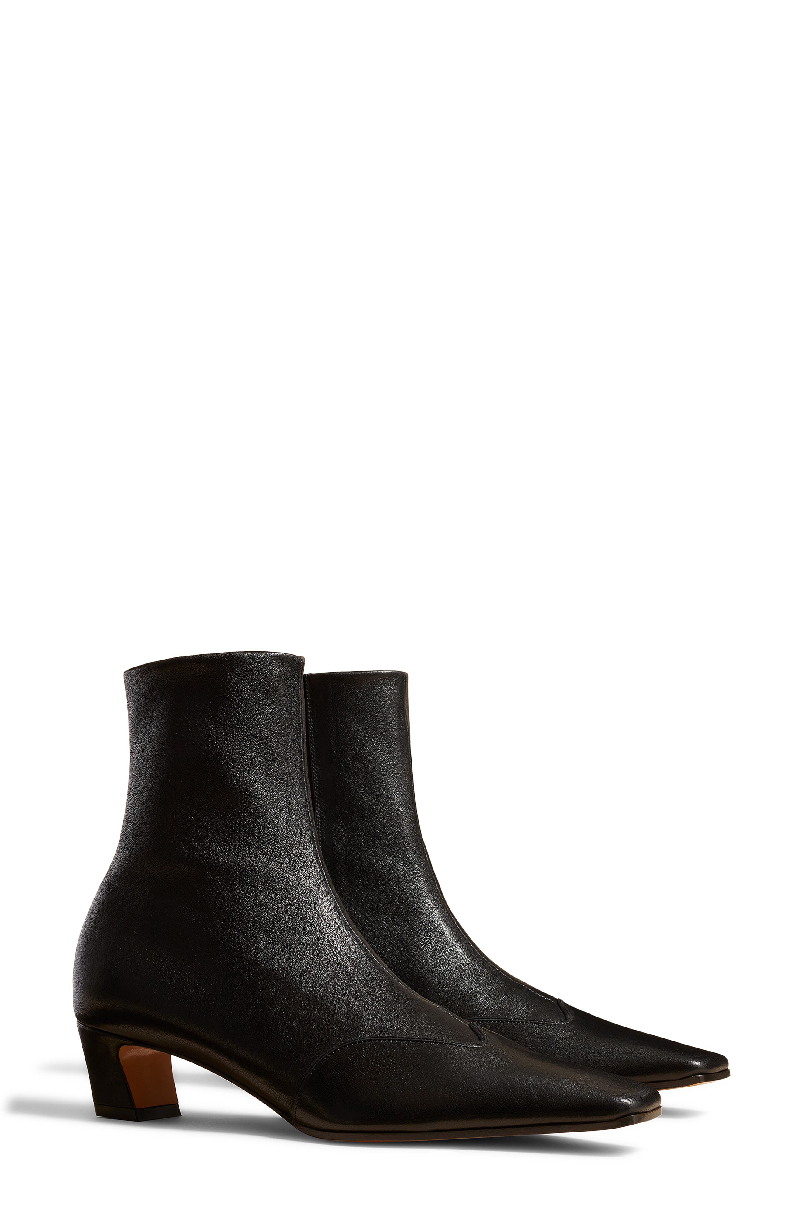Khaite Nevada Square Toe Bootie, Main, color, Black