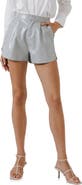 Grey Lab Shiny Faux Leather Shorts
