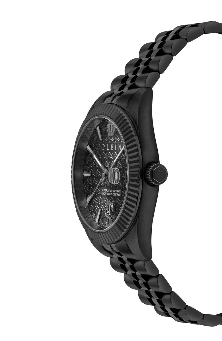 PHILIPP PLEIN Date Superlative Two-Tone Bracelet Watch, 41mm, Alternate, color, Ip Black