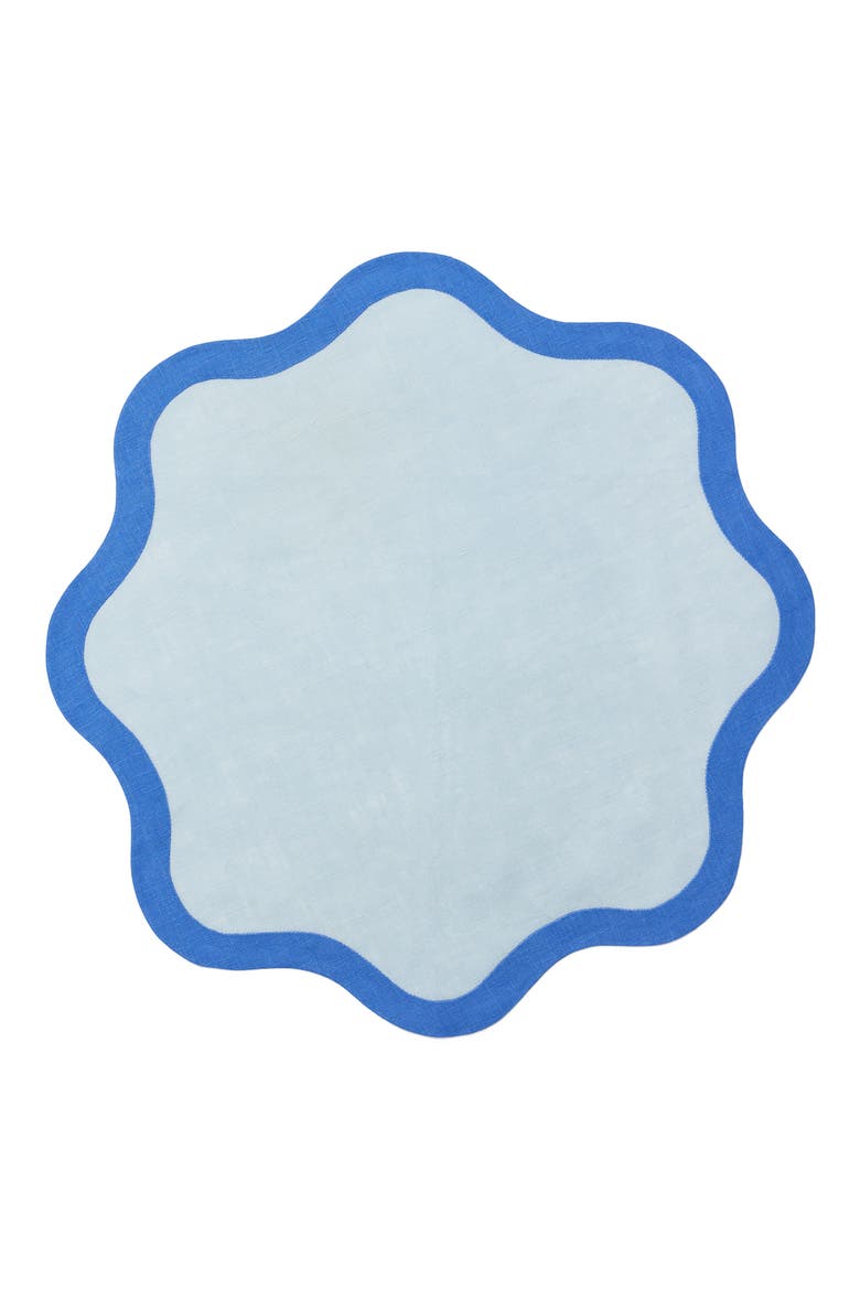 Ondulato Set of 4 Dinner Napkins, Alternate, color, SKY/ COBALT