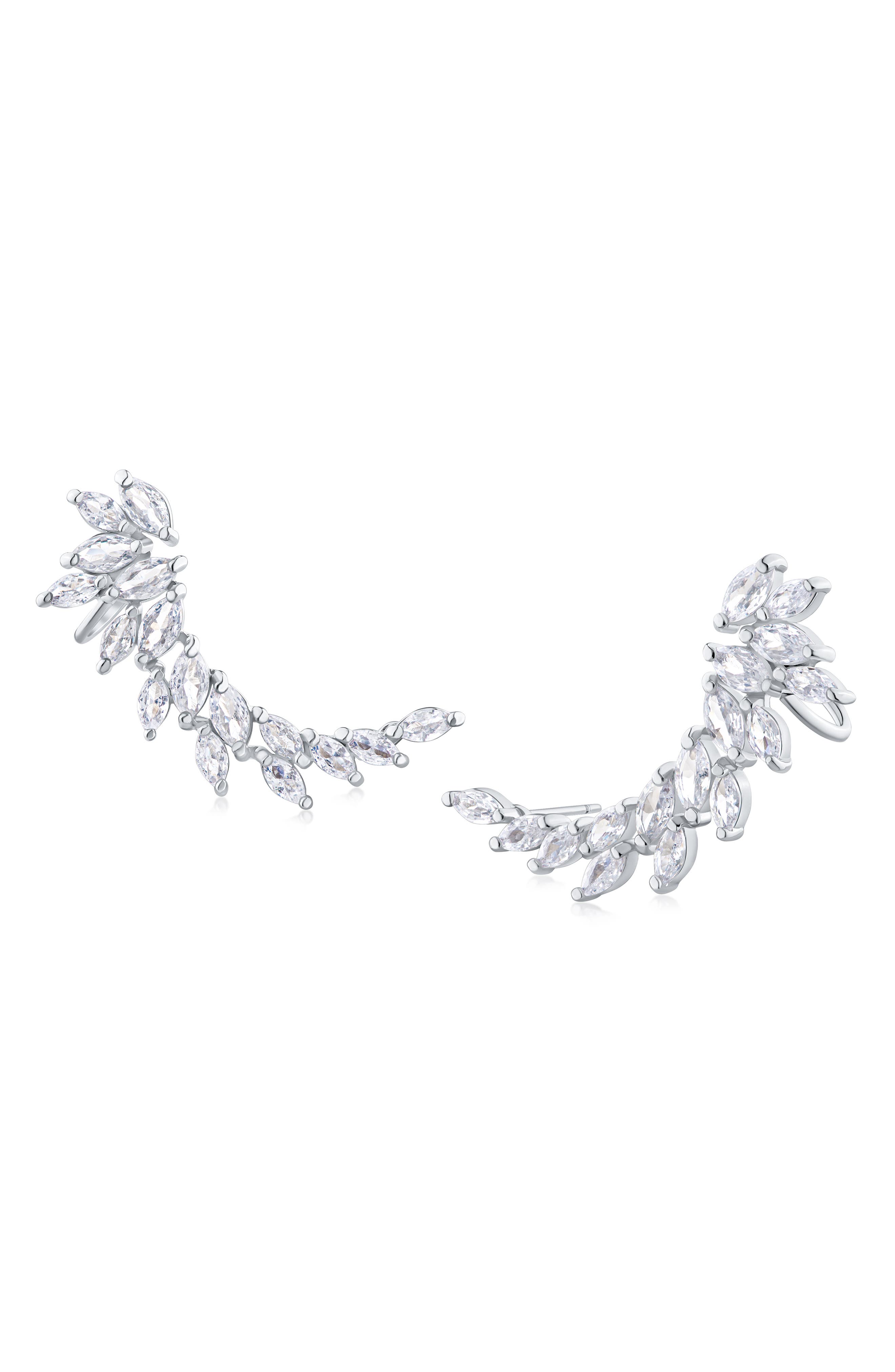 CZ by Kenneth Jay Lane Marquise Cubic Zirconia Ear Crawlers
