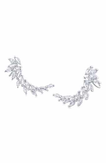 CZ by Kenneth Jay Lane Marquise Cubic Zirconia Ear Crawlers