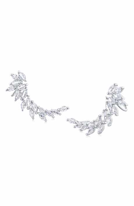 CZ by Kenneth Jay Lane Marquise Cubic Zirconia Ear Crawlers