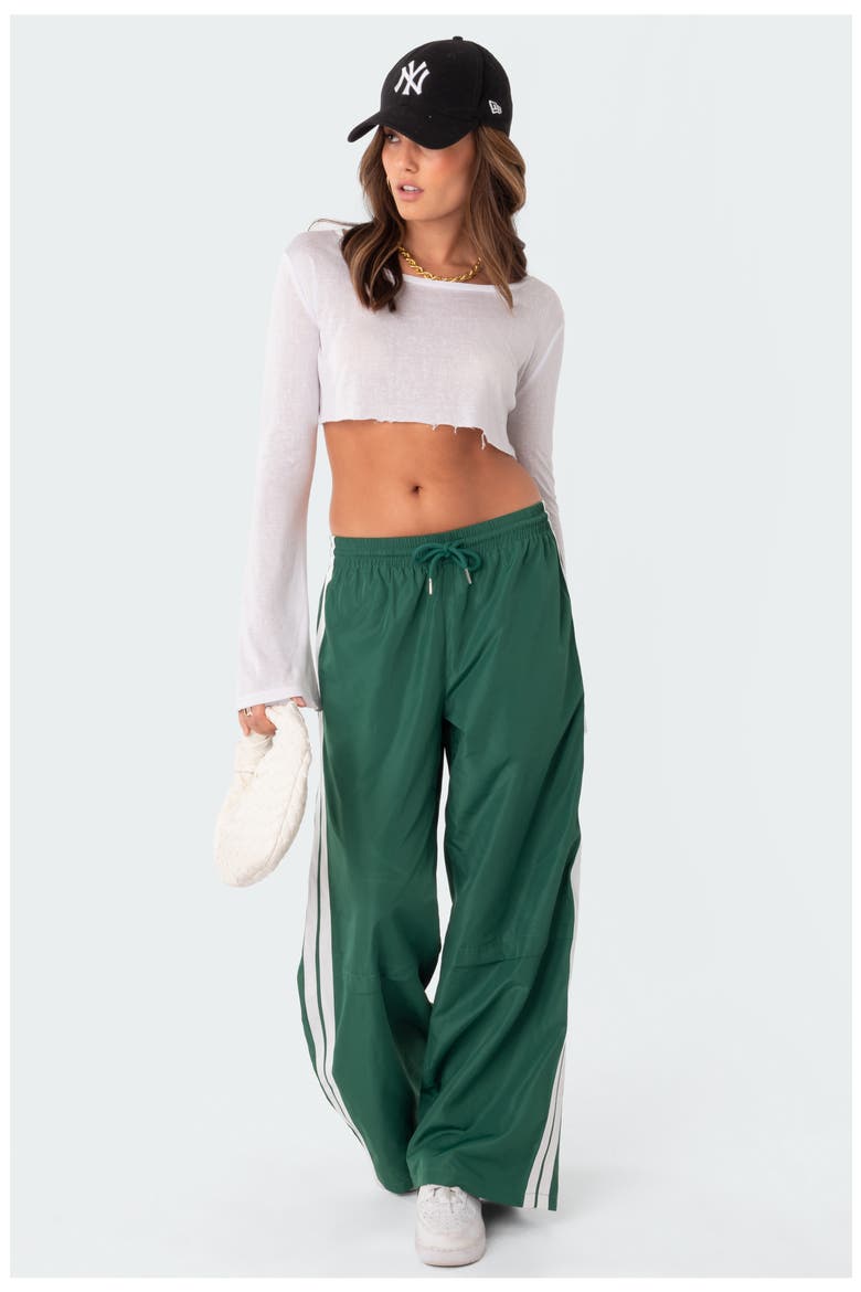 Fauna Nylon Track Pants, Alternate, color, GREEN