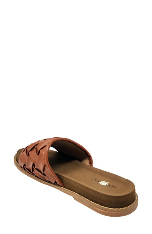 Gaahuu Woven Slide Sandal In Brown