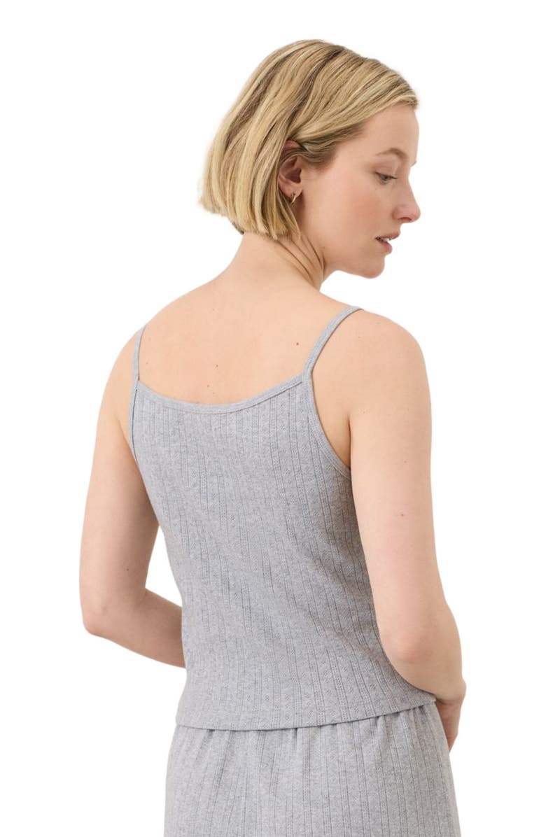 Pact Organic Cotton Pointelle Cami, Alternate, color, Heather Grey