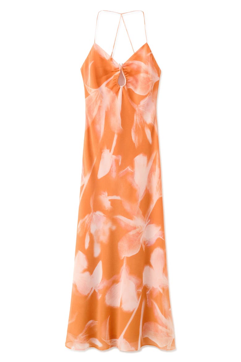 Floral Printed Flowy Dress, Alternate, color, ORANGE